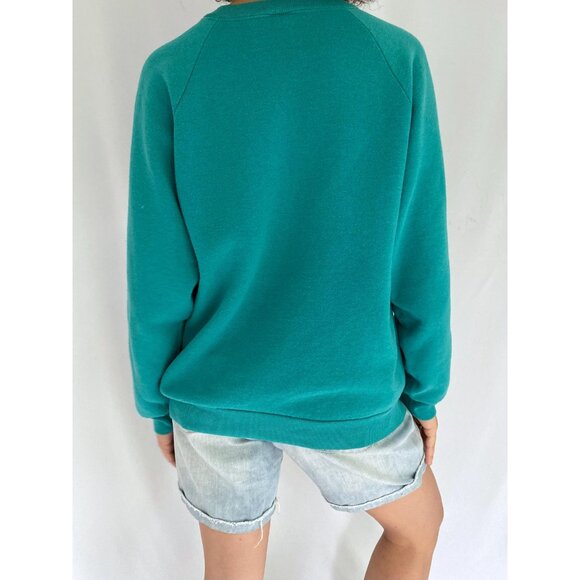 90s vintage reworked green spoiled rotten funny quote phrase pullover sweater - Picture 5 of 8